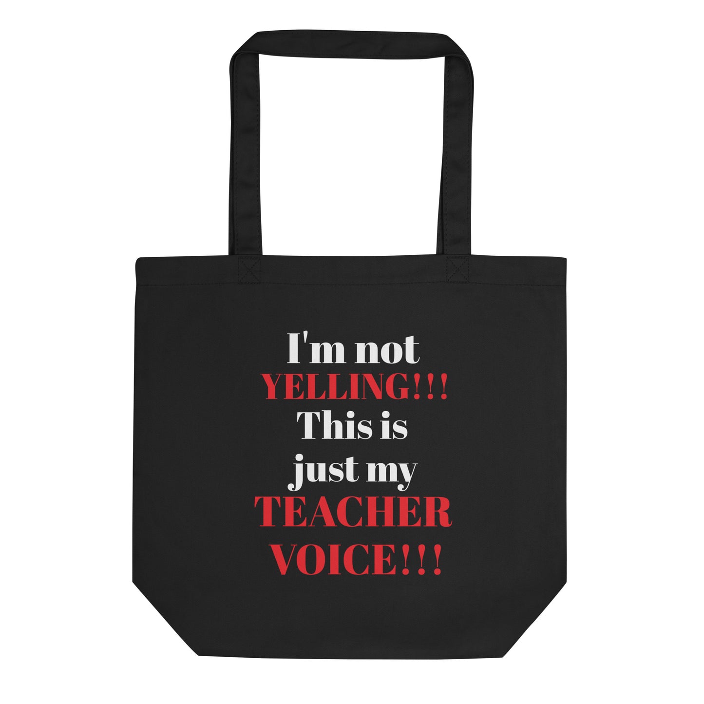Canvas tote bag with teacher voice quote, ideal for bold educators on the go.