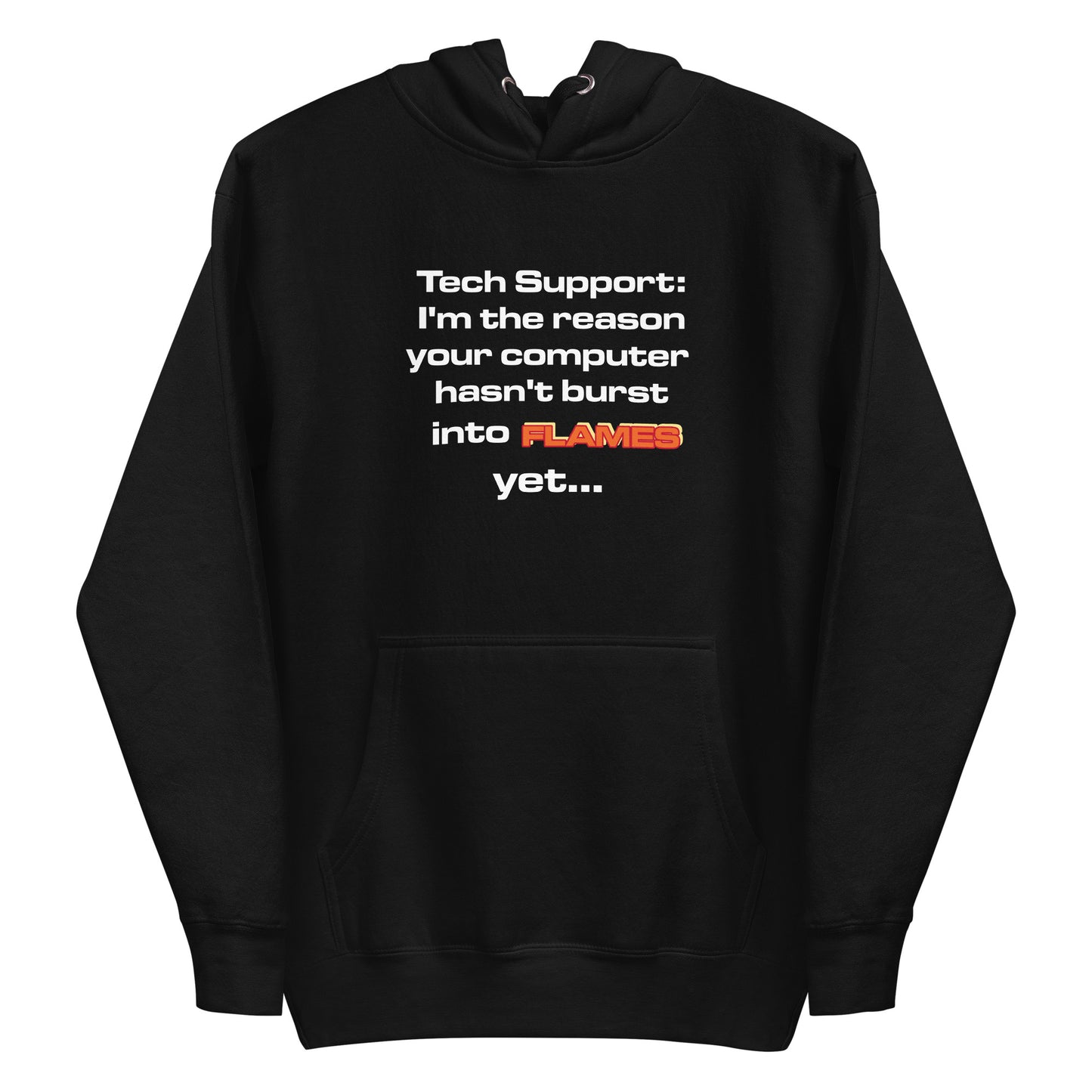 I.T. support hoodie with funny glitch quote, ideal for tech helpdesk pros and sysadmins.
