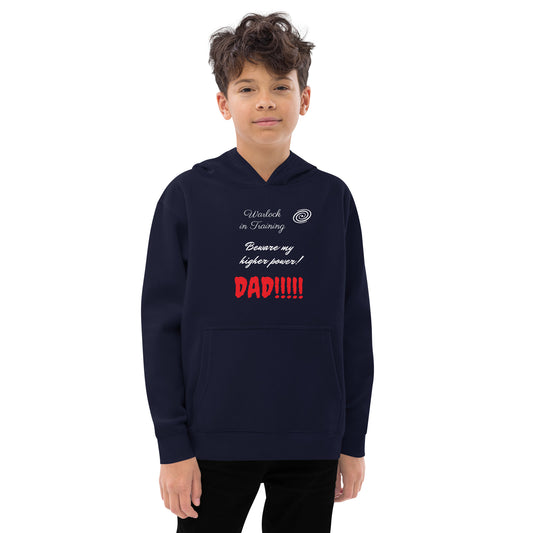 Kids Warlock in Training Dad Hoodie