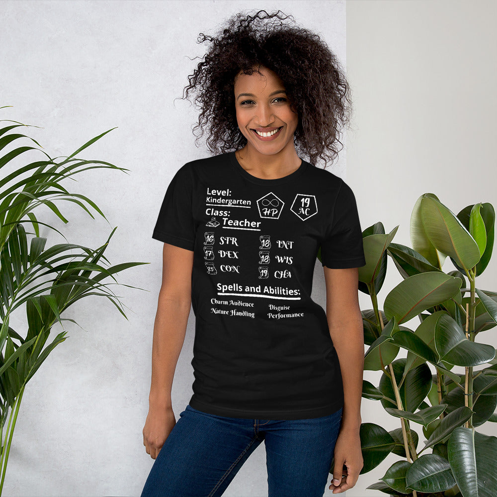 Teacher Kindergarten Stat Block T-Shirt