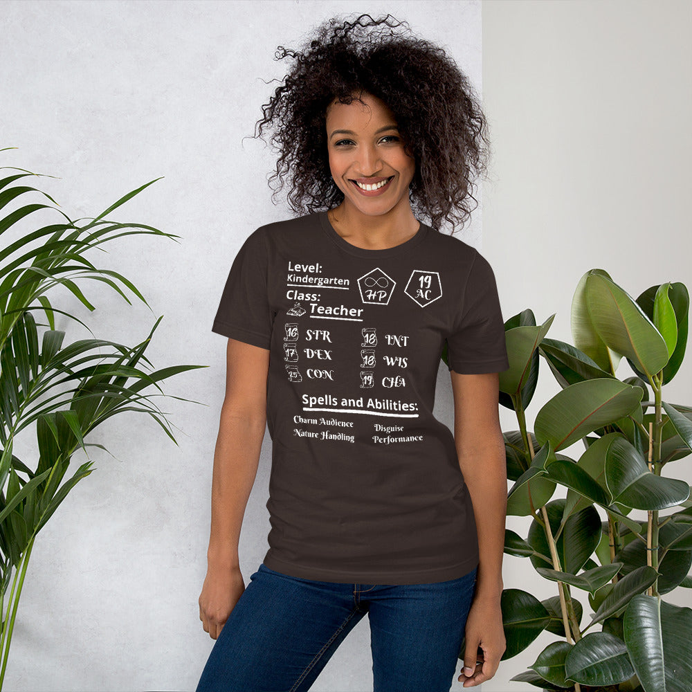 Teacher Kindergarten Stat Block T-Shirt